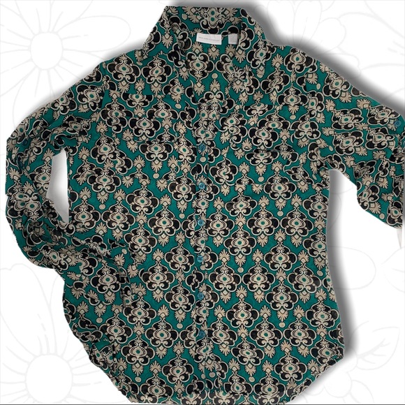 New York & Co Sheer Button-Down Blouse - Sm - Picture 10 of 15